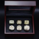 A Set Los Angeles Lakers Basketball Championship rings 6Pcs With Woode