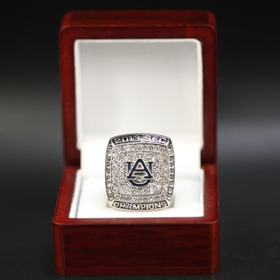 Size 11 Auburn Tigers 2013 SEC Championship ring With Wooden Display B