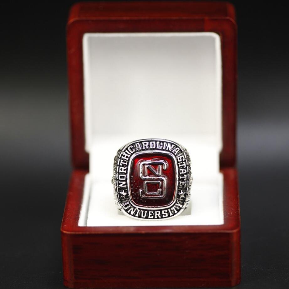 Size 11 North Carolina State Wolfpack 1974 Championship ring With Wood