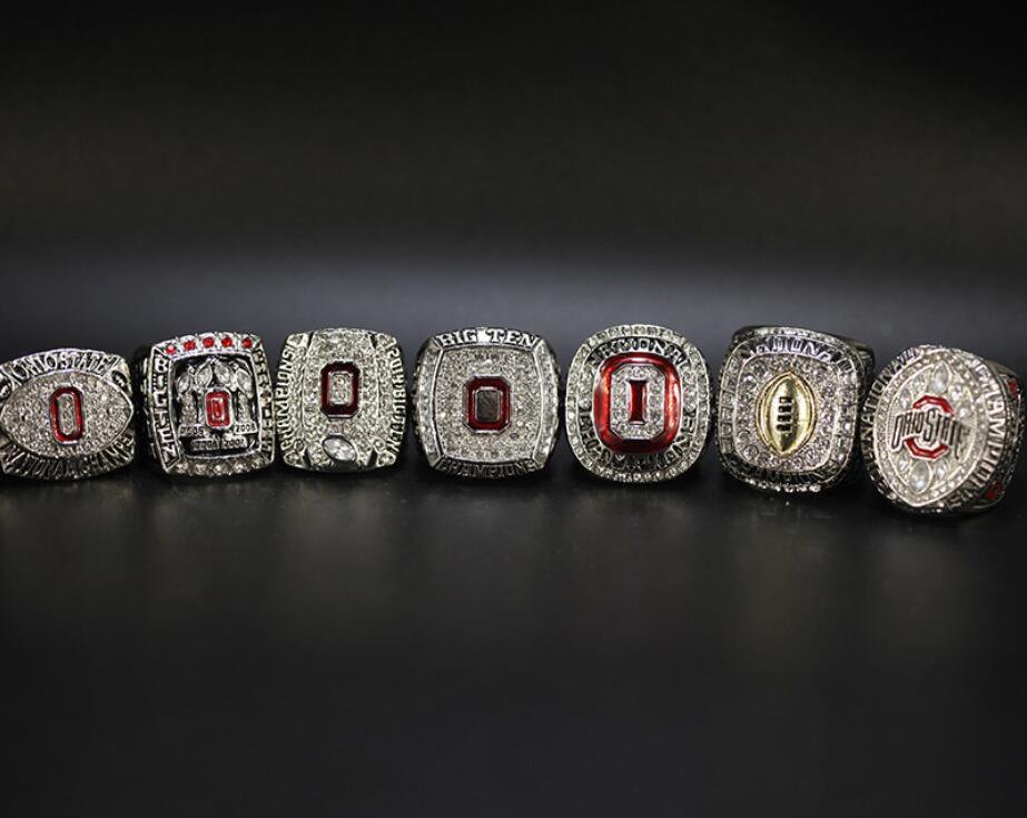 7Pcs Ohio State Buckeyes National Championship rings Size 11 Fans Gift