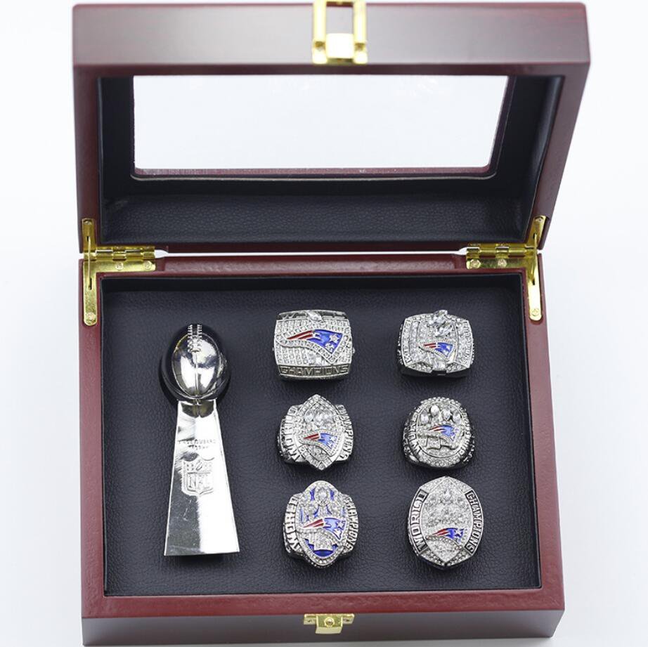 A Set New England Patriots Super Bowl &amp; Trophy Championship Rings