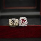 A Set Atlanta Falcons 1998 2016 NFC Championship Rings With Wooden Dis