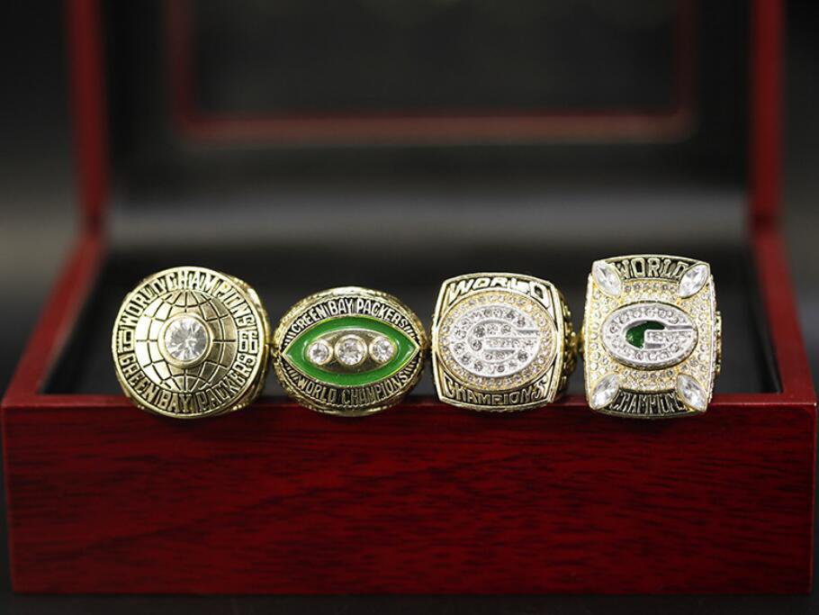 A Set Green Bay Packers 1966 1967 1996 2010 Super Bowl Championship Ri
