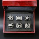A Set Oakland Raiders Championship Rings 6Pcs With Wooden Display Box