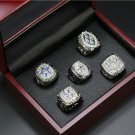 A Set Dallas Cowboys Super Bowl Championship Silver Rings With Wooden