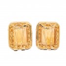18K Yellow Gold Earrings with Centre Citrines and Accent Round Citrines