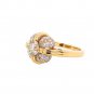 18K Yellow Gold Diamond Solitaire Ring with Accent Diamonds