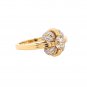 18K Yellow Gold Diamond Solitaire Ring with Accent Diamonds