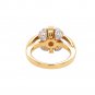 18K Yellow Gold Diamond Solitaire Ring with Accent Diamonds