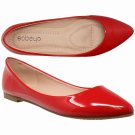 SOBEYO Womens Ballet Flats Patent Leather Pointed Toe Slip On Closed Toe Shoes