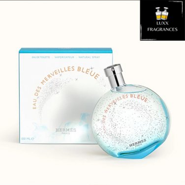 Hermes Eau Des Merveilles Bleue Eau De Toilette for Women Spray 100ml/3.4 Fl. Oz Sealed New in Box