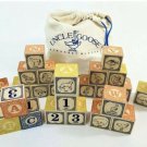 NEW Uncle Goose Classic ABC Alphabet Blocks in a Bag wood embossed 27 Blocks