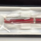 New Marquis by Waterford Ballpoint Twin Pen Red Lacquer Silver Trim stylus 