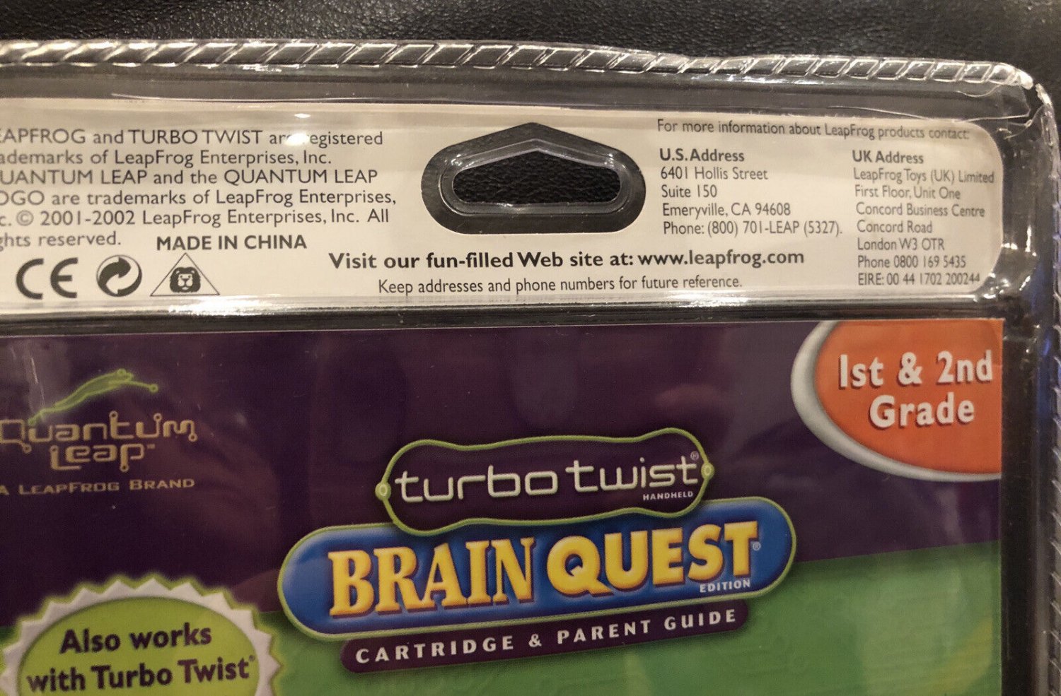 NEW Quantum Leap Turbo Twist Brain Quest Cartridge Parent Guide 1st