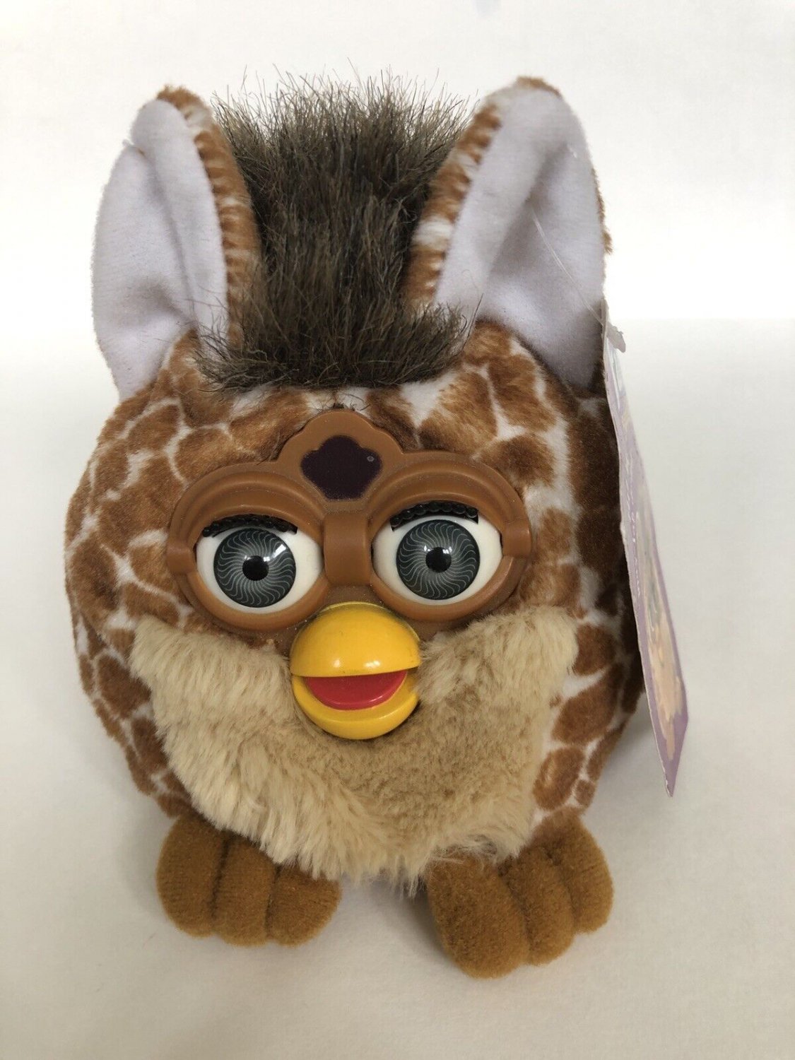 NEW Furby Buddies 1999 Hug Please Giraffe Gray Eyes Beanie Plush Toy