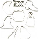 NEW sealed Crate and Barrel Halloween Cookie Cutters Set of 8 witch hat boo NEW sealed Crate and Barrel Halloween Cookie Cutters Set of 8 witch hat boo