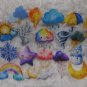 Watercolor Weather Stickers wind cloud moon sun decals