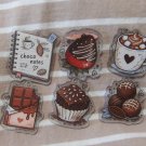 Chocolate Hot Cocoa Cupcake Strawberry 6pc Acrylic Charm DIY Craft Supply decor supply Chocolate Hot Cocoa Cupcake Strawberry 6pc Acrylic Charm DIY Craft Supply decor supply