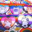 LGBTQ+ Heart Shaped Pride Flag Cat Acrylic Charm keychain | DIY Craft Supplies, Party Cake Decor LGBTQ+ Heart Shaped Pride Flag Cat Acrylic Charm keychain | DIY Craft Supplies, Party Cake Decor