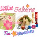 Sweet Sakura Cherry Blossom Green Tea with Chocolates Japanese Tea Gifting Set