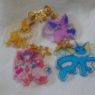 Pokemon Eevee, Espeon, Umbreon, Sylveon, and Vaporeon, Double-Sided Craft charm keychain diy supply Pokemon Eevee, Espeon, Umbreon, Sylveon, and Vaporeon, Double-Sided Craft charm keychain diy supply
