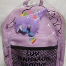 Children's Purple Dinosaur Backpack with Plush Toy Charm – Daypack for Kids teens
