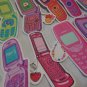 Retro Mobile Phone Cellphone Stickers : Vintage flip phones Decals Scrapbooking Kids crafts