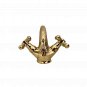 Handmade brass engraved mixer faucet deck-mounted mixer tap two handles pure copper bathroom sink