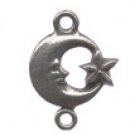 Lot of 12 Moon/Star Double Ring Charms Free Shipping