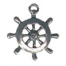 Lot of 12 Pewter Ship Wheel  Charms Free Shipping