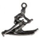 Lot of 12 Pewter Skier Charms Free Shipping