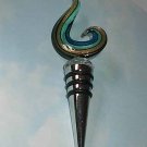 Brown Green Lampwork Glass Bottle Stopper