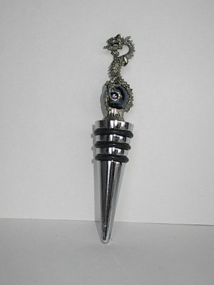 Blue Dragon  Pewter Wine  Bottle Stopper