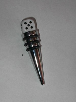 Dice  Pewter Bottle Stopper