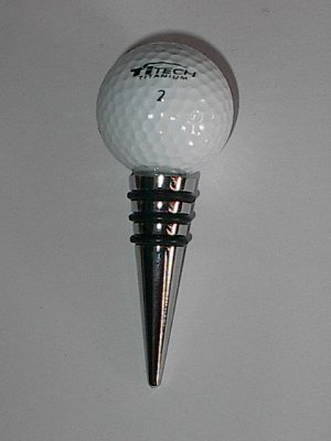 Golfball Pewter Bottle Stopper