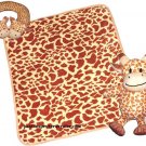 Three Piece Giraffe Blanket With Neck Pillow and Stuff Toy