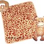 Three Piece Giraffe Blanket With Neck Pillow and Stuff Toy