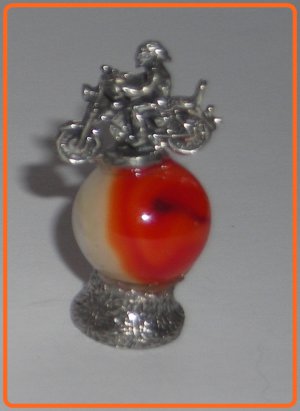 Motorcycle  Mini Pewter Figurines on  Marble
