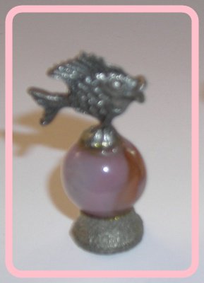 Fish Player Mini Pewter Figurines on  Marble