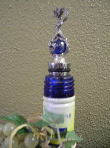 Dragon Blue Marble Pewter Bottle Stopper