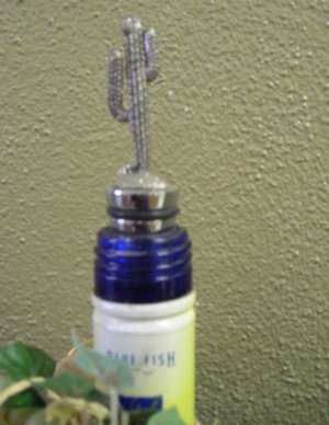 Cactus  Pewter Bottle Stopper