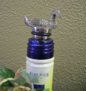 Duck  Pewter Bottle Stopper