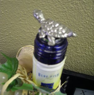 Turtle  Pewter Bottle Stopper