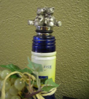 Teddy Bears Pewter Bottle Stopper