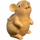 Boxwood  Mouse Sculpture Wood Carving Rat Animal Statue Home Decor