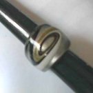 Black Swirl MURANO GLASS RING Size7