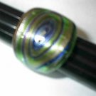 Green Swirl MURANO GLASS RING Size7.5