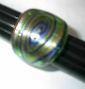 Green Swirl MURANO GLASS RING Size7.5