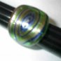 Green Swirl MURANO GLASS RING Size7.5