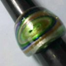 Green Swirl MURANO GLASS RING Size 6.5
